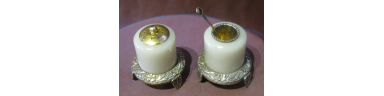  Chinese Silver Export Jade Salt and Pepper set
